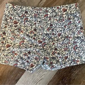 Loft shorts with red and gray floral paisley print. Size 4 Good Condition